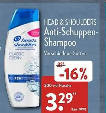 Aldi Nord Head&shoulders Anti-schuppen-shampoo Angebot