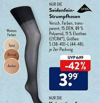 Aldi Süd Nur Die Seidenfein-strumpfhosen Angebot