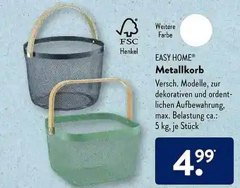 Aldi Süd Easy Home Metallkorb Angebot