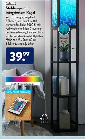 Aldi Süd Casalux Stehlampe Mit Integrierten Regal Angebot