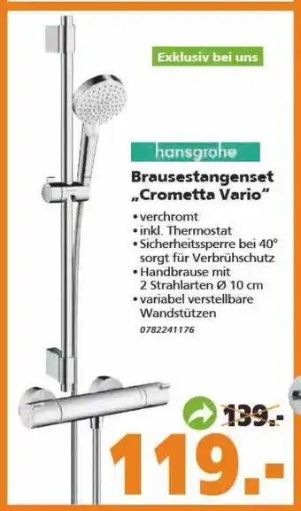 Globus Baumarkt Hansgrohe Brausestangenset „crometta Vario“ Angebot