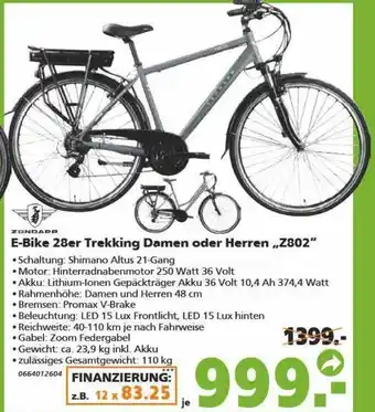 Globus Baumarkt Zündapp E-bike 28er Trekking Damen Oder Herren „z802“ Angebot