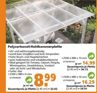 Globus Baumarkt Polycarbonat-hohlkammerplatte Angebot