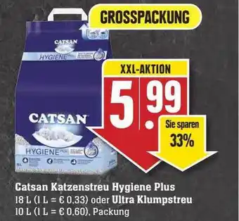 Scheck-in-Center Catsan Katzenstreu Hygiene Plus Oder Ultra Klumpstreu Angebot