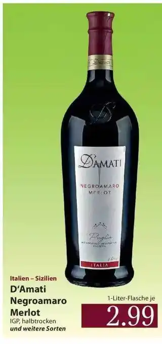 Famila Nord Ost Italien - Sizilien D'amati Negroamaro Merlot Angebot