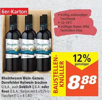 Marktkauf Rheinhessen Wein-genuss Dornfelder Rotwein Trocken Lieblich Oder Rosé Angebot