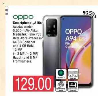 Marktkauf Oppo Smartphone „a16s“ Angebot