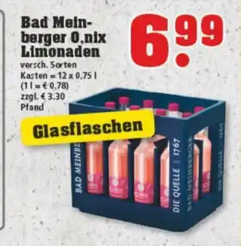 trinkgut Bad Meinberger O,nix Limonaden 12 x 0,75 l Angebot