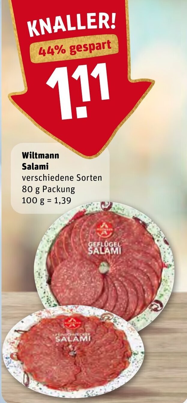 Wiltmann Salami Angebot bei REWE