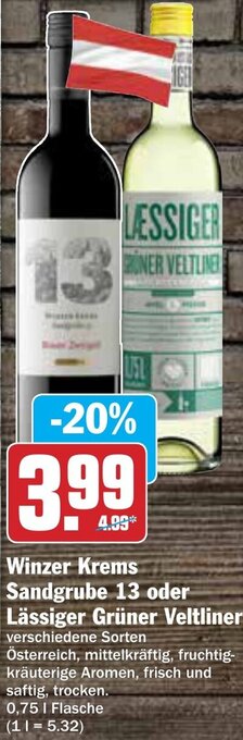 AEZ Winzer Krems Sandgrube 13 oder Lassiger Gruner Veltliner Angebot