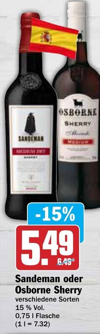 AEZ Sandeman oder Osborne Sherry Angebot