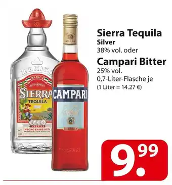 Famila Nord Ost Sierra tequila silver oder campari bitter Angebot