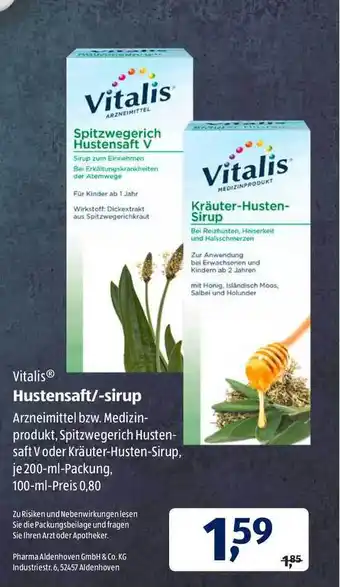 Aldi Süd Hustensaft/-sirup Angebot