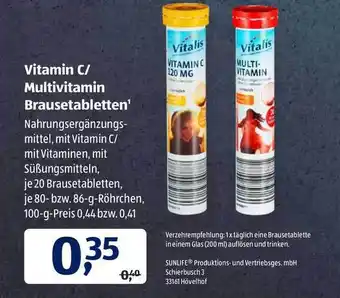 Aldi Süd Vitamin C/ Multivitamin Brausetabletten Angebot