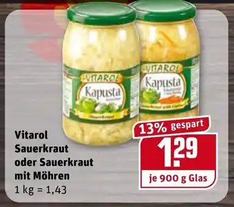 REWE Vitarol Sauerkraut oder Sauerkraut mit Möhren Angebot