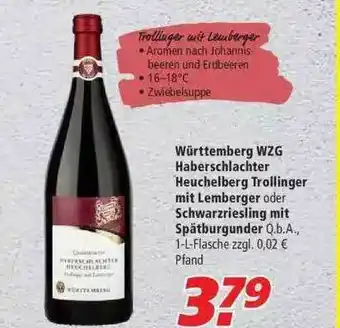 Marktkauf Württemberg Wzg Haberschlachter Heuchelberg Trollinger Mit Lemberger Oder Schwarzriesling Mit Spätburgunder Angebot