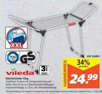 Marktkauf Vileda Wäscheständer King Angebot