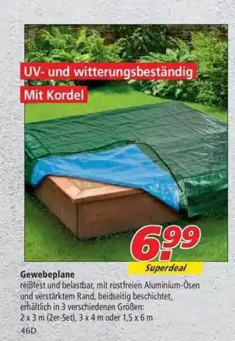 Marktkauf Gewebeplane Angebot