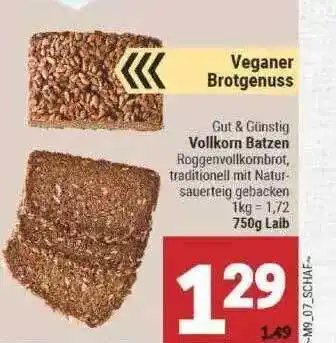 Marktkauf Gut & Günstig Vollkorn Batzen Angebot