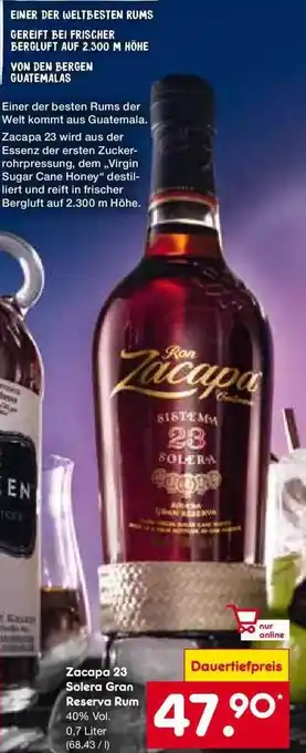 Netto Marken-Discount Zacapa 23 Solera Gran Reserva Rum Angebot