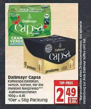 E Reichelt Dallmayr Capsa Angebot