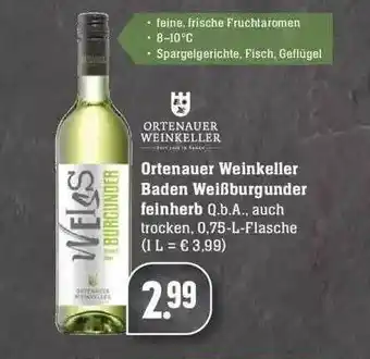 Edeka Ortenauer Weinkeller Baden Weißburgunder Feinherb Angebot