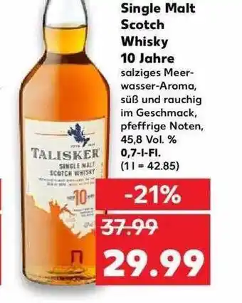 Kaufland Single Malt Scotch Whisky 10 Jahre Angebot