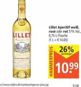 Marktkauf Lillet Aperitif Weiß, Rosé Oder Rot Angebot