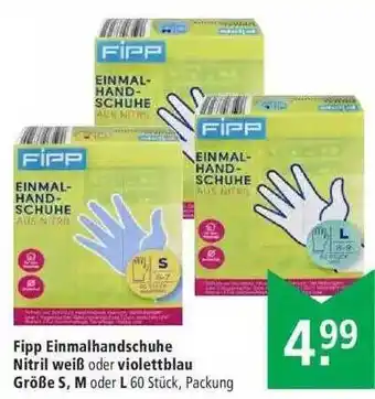 Marktkauf Fipp Einmalhandschuhe Nitril Weiß Oder Violettblau Größe S, M Oder L Angebot