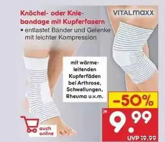 Netto Marken-Discount Knöchel- Oder Knie-bandage Mit Kuperfasern Angebot