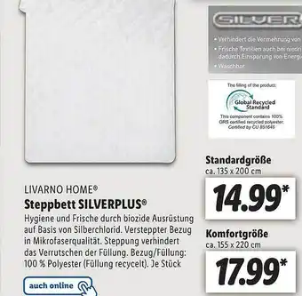 Lidl Livarno Home Steppbett Silverplus Angebot