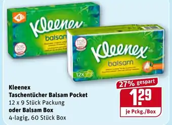 REWE Kleenex Taschentücher Balsam Pocket Angebot