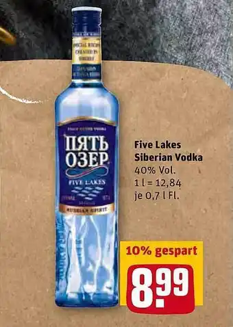 REWE Kaufpark Five Lakes Siberian Vodka Angebot