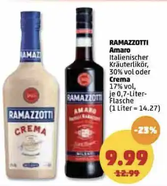 PENNY Ramazzotti Amaro oder Crema 0,7L Flasche Angebot