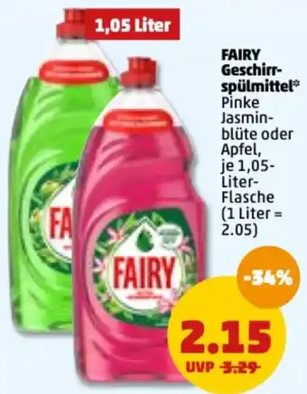 PENNY Fairy Geschirrspülmittel 1,05L Flasche Angebot