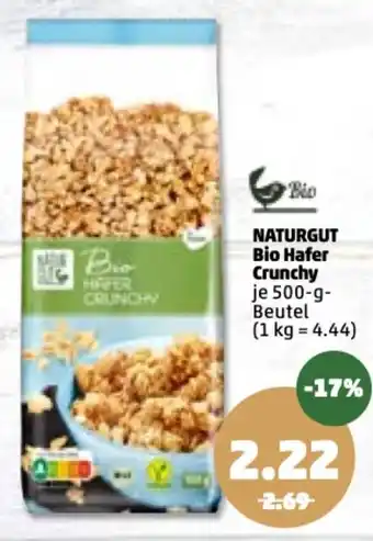 PENNY Naturgut Bio Hafer Crunchy 500g Beutel Angebot