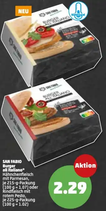 PENNY San Fabio Burger all italiano 215/225g Packung Angebot