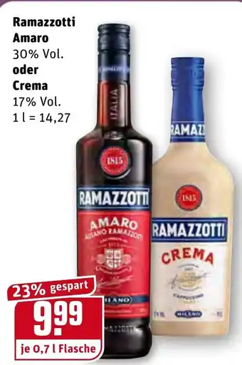 REWE Ramazzotti Amaro oder Crema Angebot