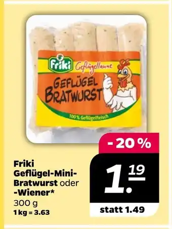 NETTO Friki Geflugel- Mini- Bratwurst 300 g Angebot