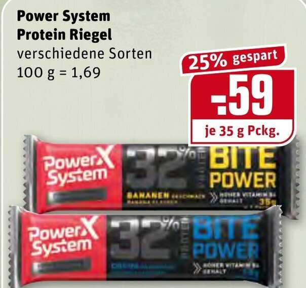 Power System Protein Riegel Angebot bei REWE
