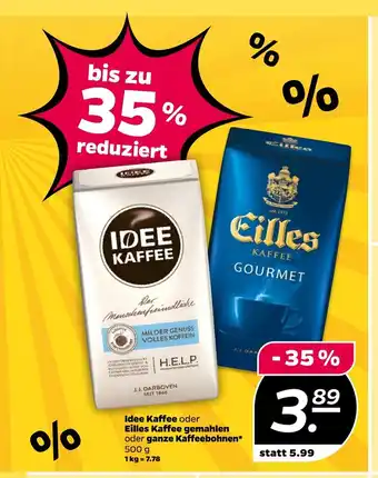 NETTO Idee Kaffee oder Eilles Kaffee gemahlen 500 g Angebot