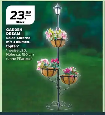 NETTO Garden dream Solar-Laterne mit 3 Blumentopfen 150 cm Angebot