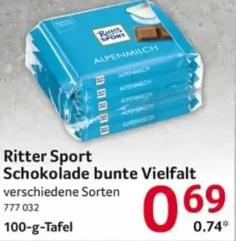 Selgros Ritter Sport Schokolade Bunte Vielfalt 100g Tafel Angebot