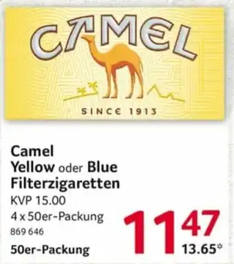 Selgros Camel Yellow oder Blue Filterzigaretten 50er Packung Angebot