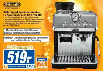 expert Techno Land DeLonghi Siebträger Espressomaschine La Specialista Arte EC 9155.MB Angebot