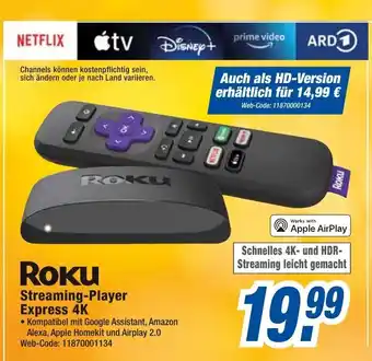 expert Octomedia Roku Streaming-Player Express 4K Angebot