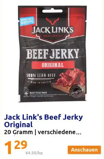 Action Jack Link's Beef Jerky Original 20 Gramm Angebot