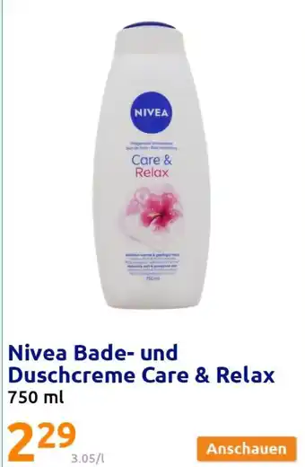 Action Nivea Bade und Duschcreme Care & Relax 750ml Angebot