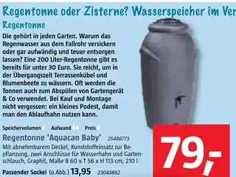 Bauhaus Wasserspeicher im Vergleich Regentonne Angebot