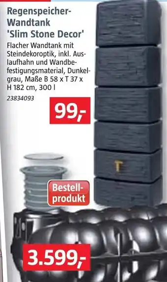 Bauhaus Regenspeicher Wandtank Slim Stone Decor Angebot